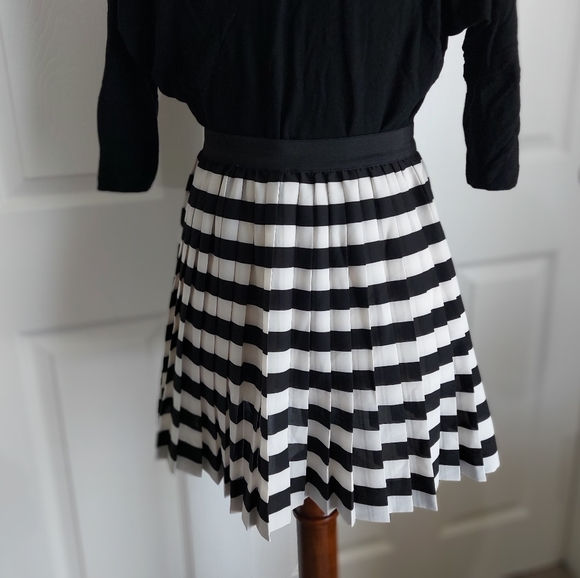 Pleated Black & White striped Skirt (firm price) - Picture 5 of 9